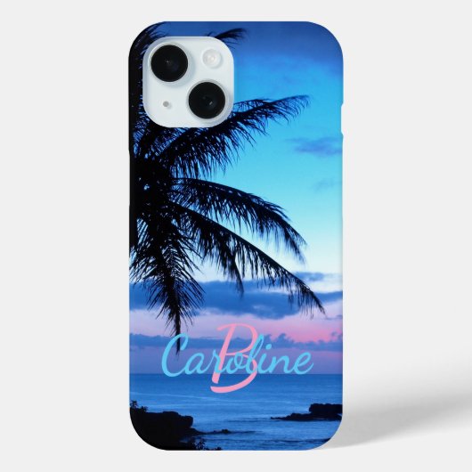Coques Case-Mate iPhone Plage de l'île tropicale personnalisée Coucher de  (Verso)