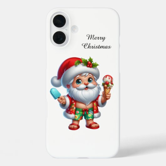 Coques Case-Mate iPhone Plage de Noël festive Santa personnalisable (Verso)