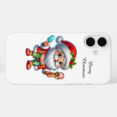 Coques Case-Mate iPhone Plage de Noël festive Santa personnalisable (Verso (horizontal))