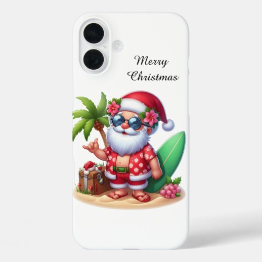 Coques Case-Mate iPhone Plage de Noël festive Santa personnalisable (Verso)