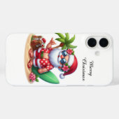 Coques Case-Mate iPhone Plage de Noël festive Santa personnalisable (Verso (horizontal))