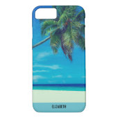 Coques Case-Mate iPhone Plage de sable blanc avec palmiers tropicaux (Dos)