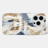 Coques Case-Mate iPhone Plage de sable bleu crème Côte d'Ivoire Abstrait W (Verso (horizontal))
