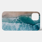Coques Case-Mate iPhone Plage de sable des vagues de l'océan bleu (Verso (horizontal))