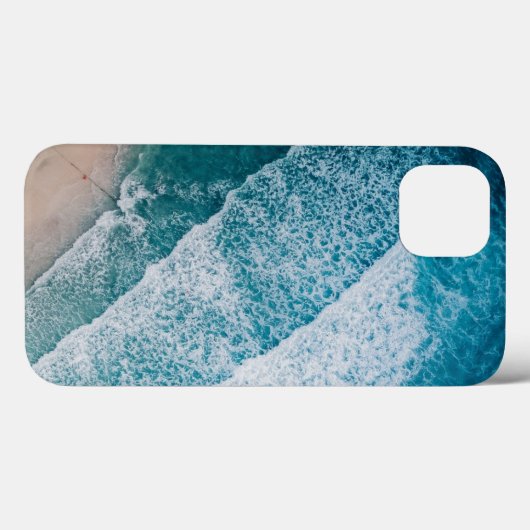 Coques Case-Mate iPhone Plage de sable des vagues de l'océan bleu (Verso (horizontal))