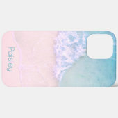 Coques Case-Mate iPhone Plage de sable tropical avec Monogramme de mer Tur (Verso / Droite)