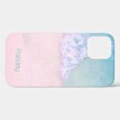 Coques Case-Mate iPhone Plage de sable tropical avec Monogramme de mer Tur (Verso (horizontal))
