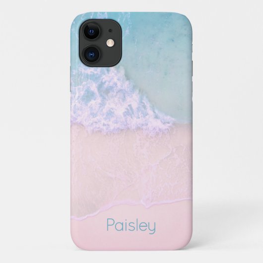 Coques Case-Mate iPhone Plage de sable tropical avec Monogramme de mer Tur (Dos)