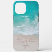 Coques Case-Mate iPhone plage de sable tropical océan l'aventure commence (Verso)