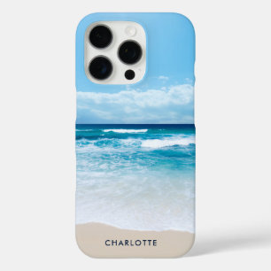 Coques iPhone 16 Pro Plage de sable Tropical Personnalisée Moderne