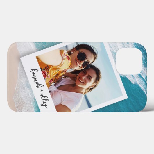 Coques Case-Mate iPhone Plage de texte de script personnalisé (Verso (horizontal))