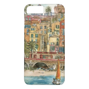 Coques Pour iPhone Plage et bâtiments d'aquarelle des destinations  