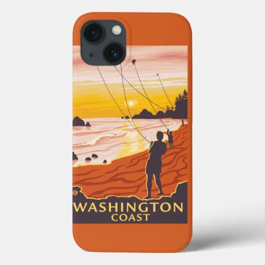 Coques Case-Mate iPhone Plage et cerfs-volants - Côte Washington (Verso)