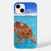 Coques Case-Mate iPhone Plage moderne Blue Turtle (Verso)
