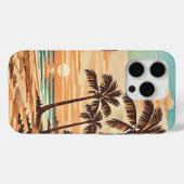 Coques Case-Mate iPhone plage moderne milieu de siècle Hawaii coucher de s (Verso (horizontal))