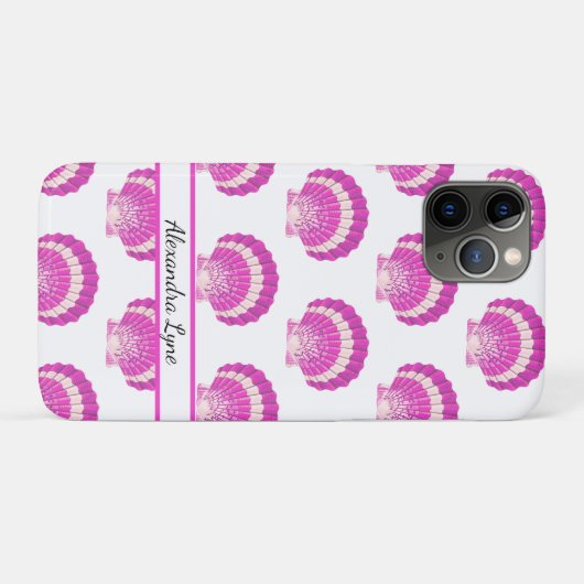 Coques Case-Mate iPhone Plage moderne Nautique Coquillage rose Shell (Dos (Horizontal))