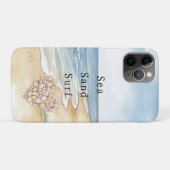 Coques Case-Mate iPhone Plage Océan Coquillages Cœur (Dos (Horizontal))