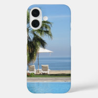 Plage, Parapluie, Piscine, Chaises, Océan, Palmier