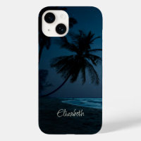 Plage tropicale adorable, palmiers