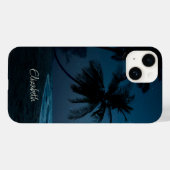Coques Case-Mate iPhone Plage tropicale adorable, palmiers (Verso (horizontal))