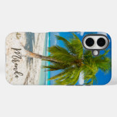 Coques Case-Mate iPhone Plage Tropicale Palmier Personnalisé (Verso (horizontal))