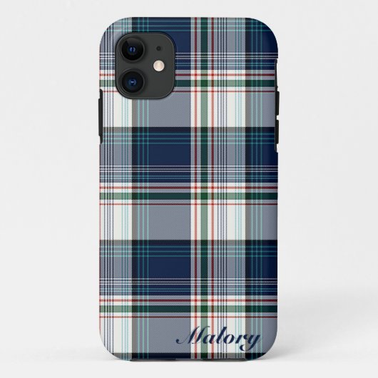 Coques Case-Mate iPhone Plaid à plusieurs fils bleu et blanc (Dos)