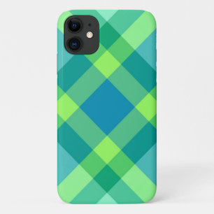 Case-Mate iPhone Case Plaid biais milieu de siècle, vert jade et turquoi
