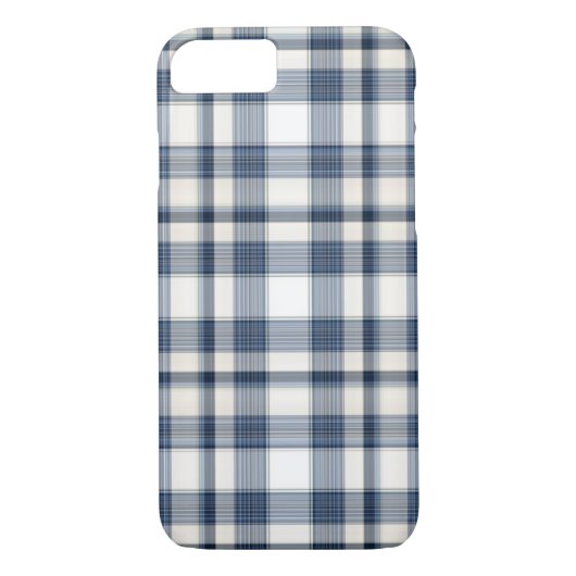 Coques Case-Mate iPhone Plaid blanc bleu 1 (Dos)