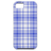 Coques Case-Mate iPhone Plaid blanc bleu 2 (Dos)