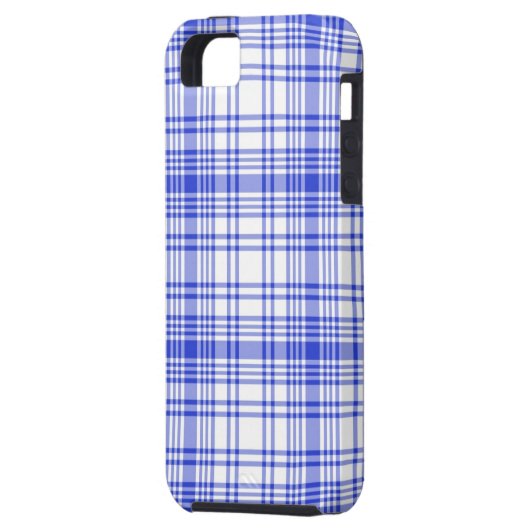 Coques Case-Mate iPhone Plaid blanc bleu 2 (Dos gauche)