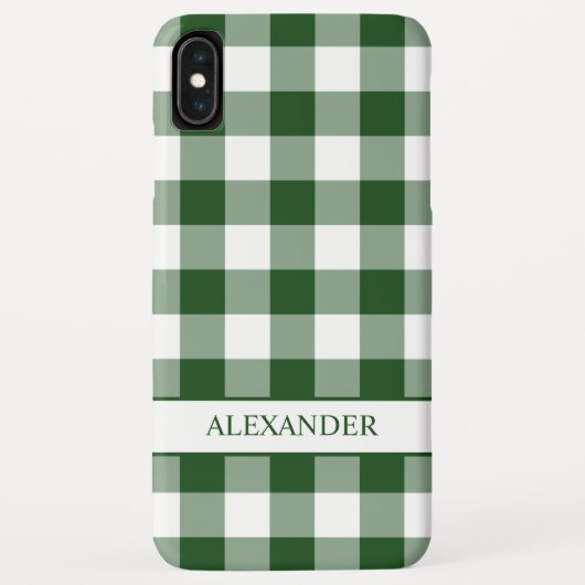 Coques Case-Mate iPhone Plaid blanc vert beau de Buffalo votre nom (Dos)