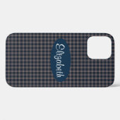 Coques Case-Mate iPhone Plaid bleu et beige (Verso (horizontal))