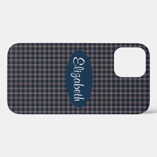 Coques Case-Mate iPhone Plaid bleu et beige (Verso (horizontal))