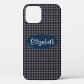 Coques Case-Mate iPhone Plaid bleu et beige (Verso)