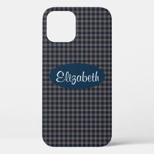 Etui iPhone Case-Mate Plaid bleu et beige
