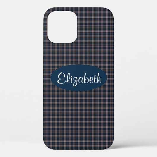 Coques Case-Mate iPhone Plaid bleu et beige (Verso)