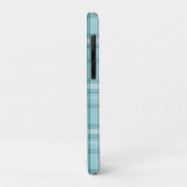 Coques Case-Mate iPhone Plaid bleu vert et blanc (Dos/Gauche)