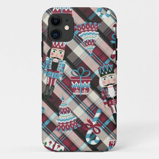 Coques Case-Mate iPhone Plaid Blue Burgundy (Dos)