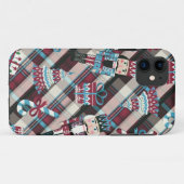 Coques Case-Mate iPhone Plaid Blue Burgundy (Dos (Horizontal))