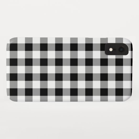 Coques Case-Mate iPhone Plaid de buffle noir et blanc (Dos (Horizontal))