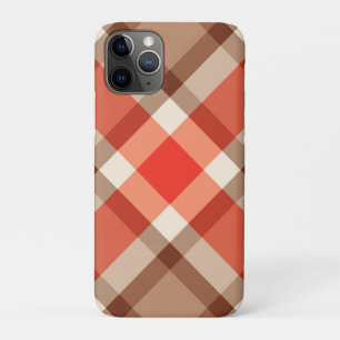 Case-Mate iPhone Case Plaid De Mi-Siècle, Orange De Corail, Brown & Tan