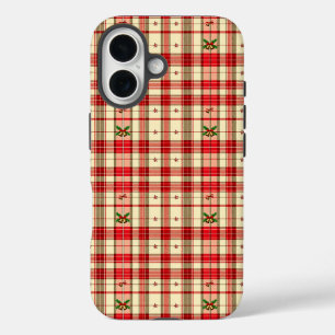 Coques iPhone 16 Plaid de Noël Classique