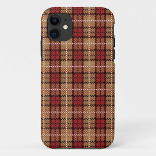 Coque Case-Mate Pour iPhone Plaid de pixel en rouge et or