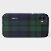 Coques Case-Mate iPhone Plaid de tartan noir de montre (Dos (Horizontal))