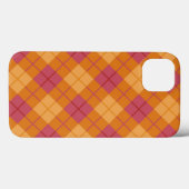 Coques Case-Mate iPhone Plaid en orange et rose (Verso (horizontal))