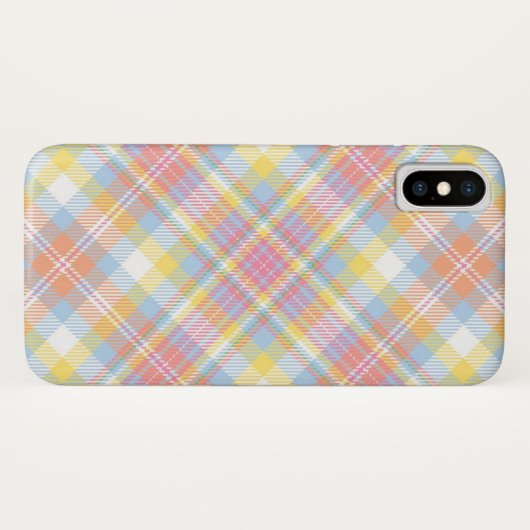 Coques Case-Mate iPhone Plaid en pastel de rayure (Dos (Horizontal))