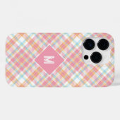 Coques Case-Mate iPhone Plaid Monogramme personnalisé / Motif Tartan (Verso (horizontal))