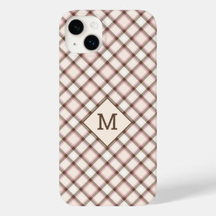 Coque Pour iPhone 14 Plus Plaid Monogramme personnalisé / Motif Tartan