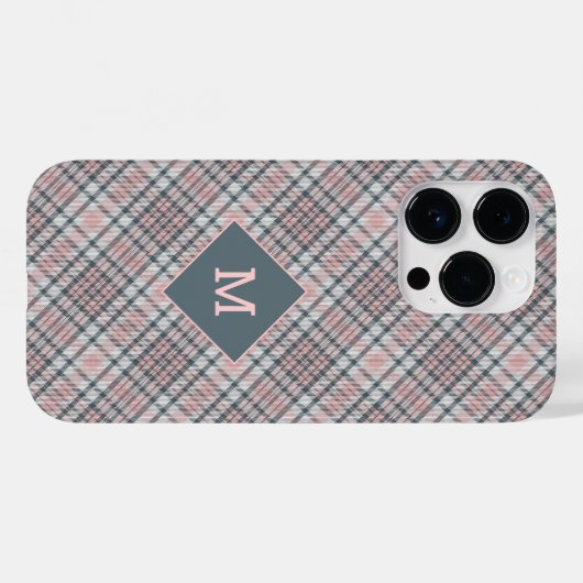 Coques Case-Mate iPhone Plaid Monogramme personnalisé / Motif Tartan (Verso (horizontal))