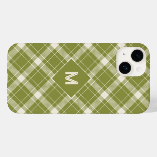 Coques Case-Mate iPhone Plaid Monogramme personnalisé / Motif Tartan (Verso (horizontal))